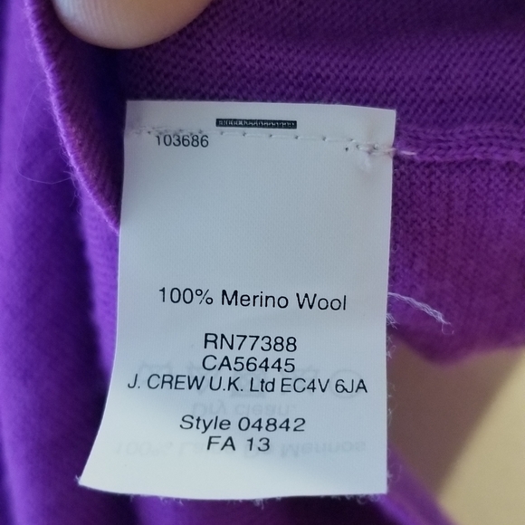 J Crew Tilly Purple Merino Wool Sweater Size M - Picture 4 of 7